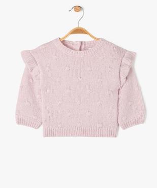 Pull scintillant avec volants sur les épaules bébé fille vue1 - GEMO(BEBE DEBT) - GEMO