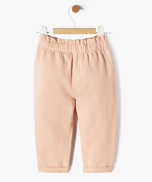 Pantalon en coton avec taille ajustable bébé fille vue3 - GEMO(BEBE DEBT) - GEMO