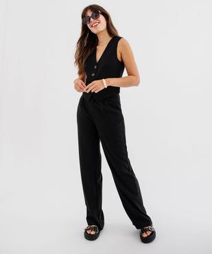 Pantalon fluide coupe large taille haute femme vue6 - GEMO(FEMME PAP) - GEMO