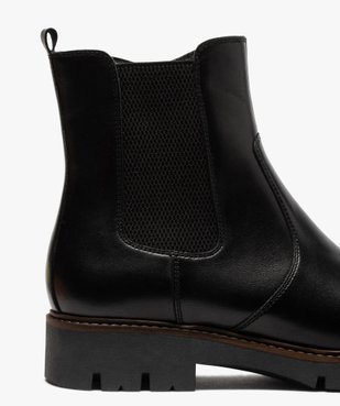 Boots fille style chelsea dessus cuir à semelle crantée vue6 - GEMO (ENFANT) - GEMO