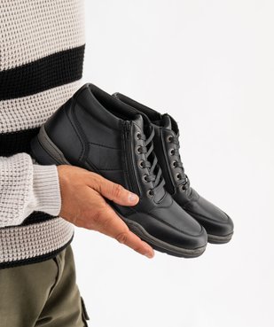 Boots homme confort à lacets et zip latéral avec bout carré vue1 - G'FLEX - GEMO