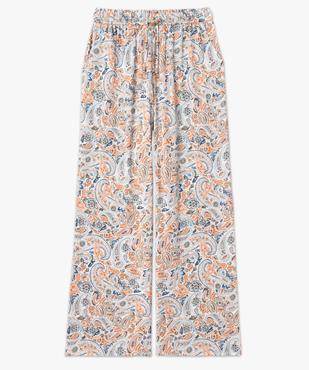 Pantalon fluide en viscose coupe large à motif cachemire femme vue4 - GEMO 4G FEMME - GEMO