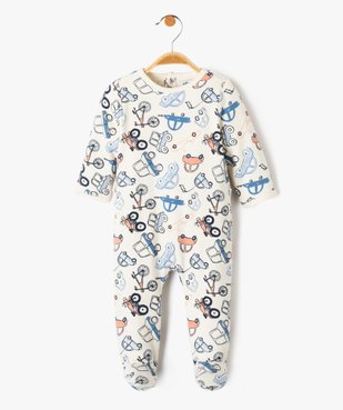 Pyjama bébé en jersey et peluche avec ouverture pont-dos vue2 - GEMO(BB COUCHE) - GEMO