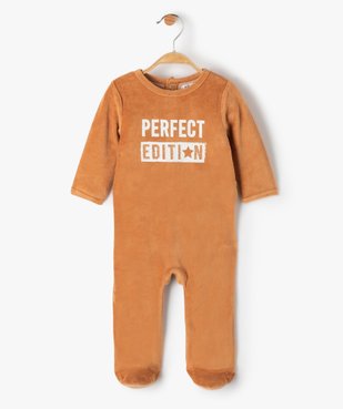 Pyjama bébé en velours avec ouverture pont-dos vue1 - 1E PRIX BY GEMO - GEMO