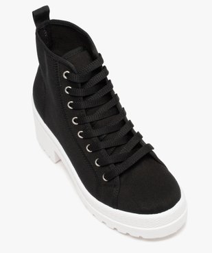 Tennis femme mid-cut en toile unie à talon et semelle crantée vue5 - GEMO (SPORTSWR) - GEMO