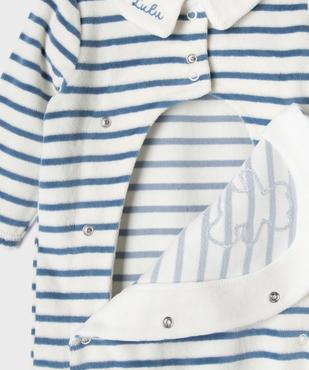 Pyjama dors-bien en velours ouvert devant bébé - LuluCastagnette vue3 - LULU CASTAGNETTE GEMO FOR GOOD - GEMO