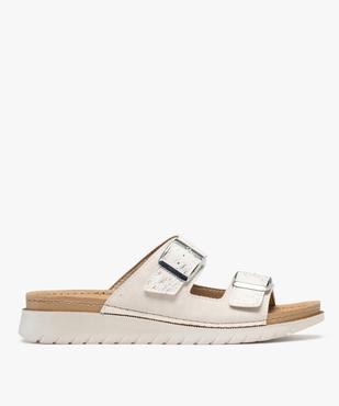 Mules à talon compensé, brides pailletées et semelle intérieure cuir femme vue1 - VALENTINA BALDA - GEMO