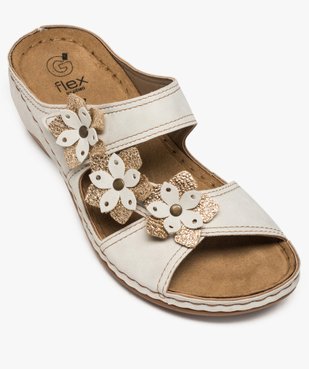 Mules femme confort avec bride à fleurs en relief vue5 - GEMO (CONFORT) - GEMO