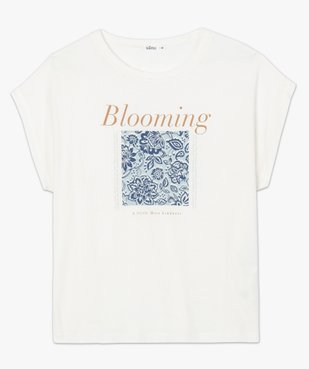 Tee-shirt femme à manches courtes avec motif fleuri vue4 - GEMO C4G FEMME - GEMO