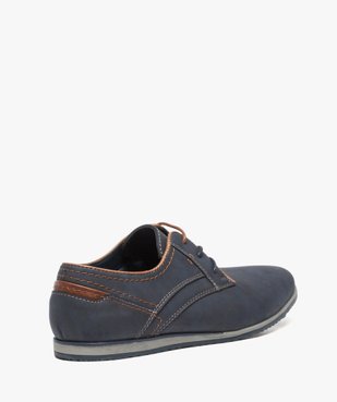 Derbies homme unis avec surpiqûres contrastées vue4 - GEMO(URBAIN) - GEMO