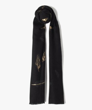 Écharpe femme longue et douce imprimée plumes brillantes vue1 - GEMO (ACCESS) - GEMO