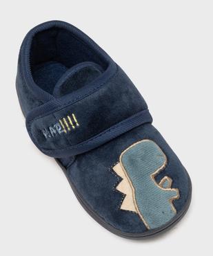 Chaussons montants à scratch en velours brodé garçon vue5 - GEMO (ENFANT) - GEMO