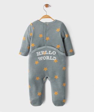 Pyjama en velours à pont-dos imprimé étoiles bébé vue3 - GEMO 4G BEBE - GEMO