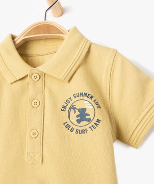 Polo bébé garçon à manches courtes en maille piquée - LuluCastagnette vue3 - LULUCASTAGNETTE - GEMO