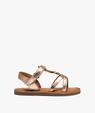 Sandales bébé fille à scratch brides tressées métallisées vue1 - GEMO(BEBE DEBT) - GEMO