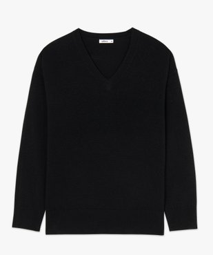 Pull femme à col V en maille ultra douce vue4 - GEMO (MAILLE) - GEMO
