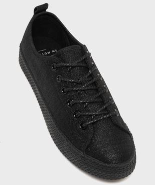 Baskets en toile à lacets avec épaisse semelle femme vue5 - FOLLOW ME G4G - GEMO