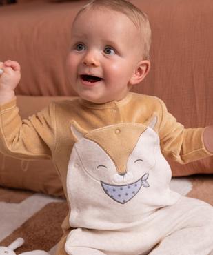 Pyjama en velours ouvert devant motif renard bébé garçon vue4 - GEMO 4G BEBE - GEMO