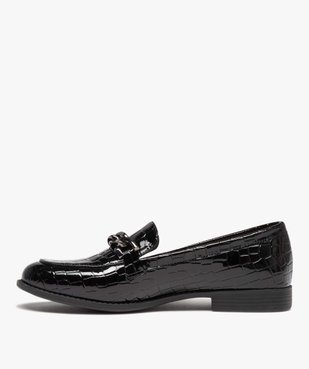Mocassins femme vernies effet croco avec bride à chaîne  vue4 - FOLLOW ME - GEMO