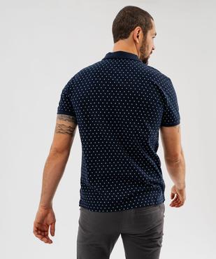 Polo manches courtes en maille piquée à micro-motifs homme vue3 - GEMO 4G HOMME - GEMO