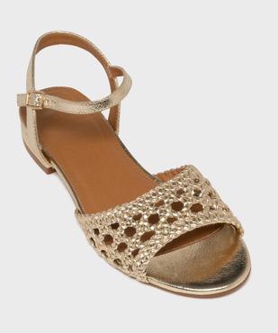 Sandales tressées en matière métallisée femme - Follow Me vue6 - FOLLOW ME - GEMO