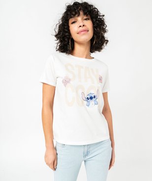 Tee-shirt à manches courtes avec motif Stitch femme - Disney vue2 - LILO & STITCH - GEMO