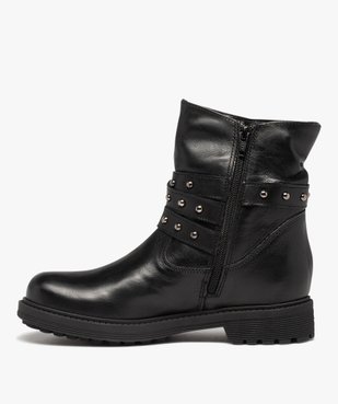 Boots femme style rock dessus cuir et clous - Tanéo vue3 - TANEO - GEMO
