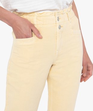 Pantalon femme en toile denim avec ceinture élastique vue2 - GEMO(FEMME PAP) - GEMO