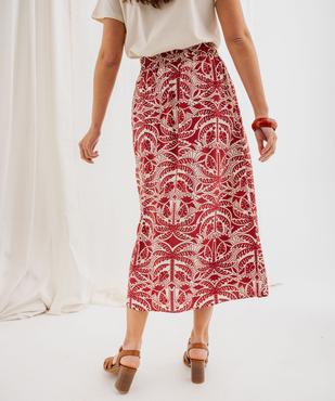 Jupe longue fendue en viscose fluide imprimée à taille élastiquée femme vue3 - GEMO 4G FEMME - GEMO