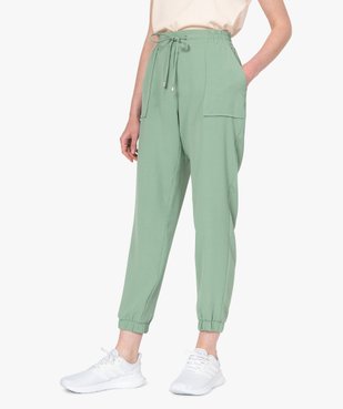 Pantalon femme fluide coupe ample resserrée dans le bas vue1 - GEMO(FEMME PAP) - GEMO