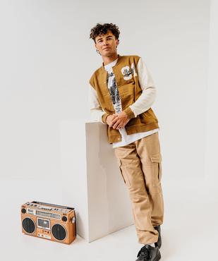 Sweat bicolore fermeture boutons pression garçon vue6 - GEMO (JUNIOR) - GEMO