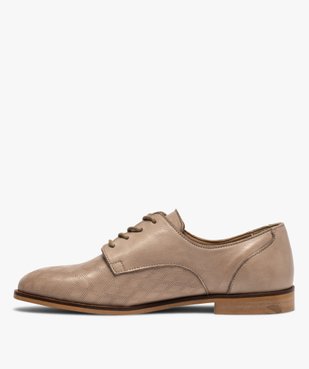 Derbies femme à talon plat et tige perforée vue3 - GEMO (CASUAL) - GEMO