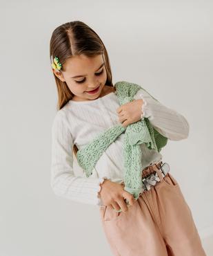 Tee-shirt manches longues finitions froncées fille vue5 - GEMO 4G FILLE - GEMO