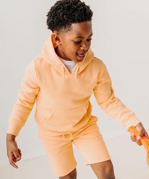 Sweat à capuche et poche kangourou uni garçon vue4 - GEMO (ENFANT) - GEMO