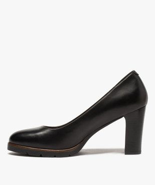 Escarpins femme unis à talon droit et semelle crantée vue3 - GEMO(URBAIN) - GEMO