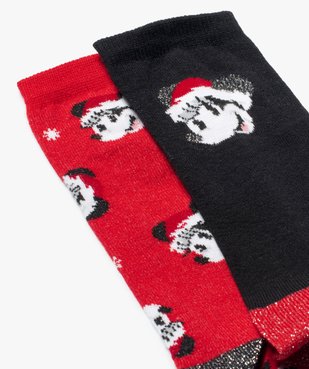 Chaussettes de Noël femme à tige haute imprimé Minnie - Disney (lot de 2) vue2 - DISNEY DTR - GEMO