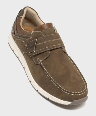 Chaussures bateau confort à scratch homme - G'Flex vue5 - G'FLEX - GEMO