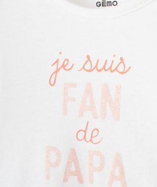 Tee-shirt à manches longues message pailleté bébé fille vue2 - 1E PRIX BY GEMO - GEMO