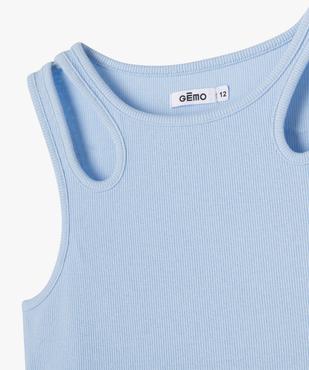 Débardeur en maille côtelée avec bretelles ajourées fille vue2 - GEMO 4G FILLE - GEMO