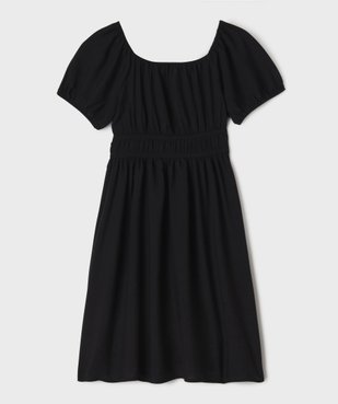 Robe manches courtes col Bardot en viscose fille vue3 - GEMO 4G FILLE - GEMO