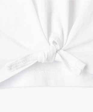 Tee-shirt fille large et noué dans le bas à manches très courtes et vue2 - GEMO (ENFANT) - GEMO
