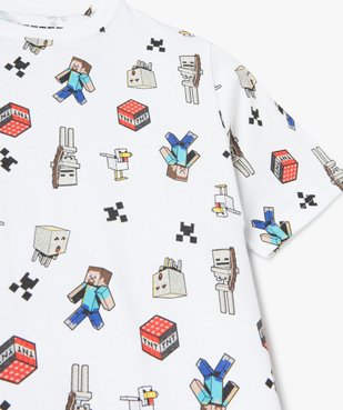Tee-shirt garçon à manches courtes imprimé - Minecraft vue3 - MINECRAFT - GEMO