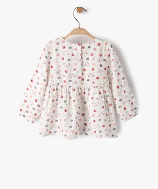 Blouse bébé fille imprimée avec volants sur le haut du buste vue3 - GEMO(BEBE DEBT) - GEMO