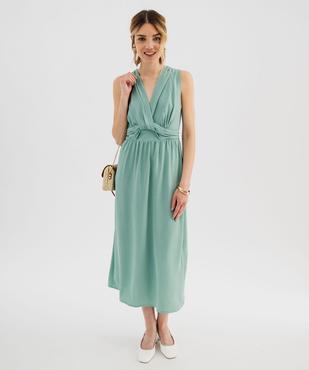 Robe longue sans manches avec haut drapé femme vue1 - GEMO(FEMME PAP) - GEMO