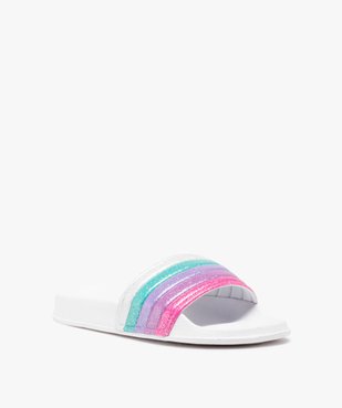 Mules de piscine fille à bandeau arc-en-ciel pailleté vue2 - GEMO (ENFANT) - GEMO