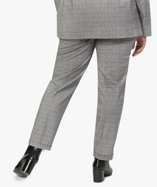 Pantalon femme motif Prince de Galles coupe large avec ceinture vue3 - GEMO (G TAILLE) - GEMO