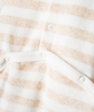 Pyjama bébé en velours rayé avec ouverture pont-dos vue3 - GEMO(BB COUCHE) - GEMO