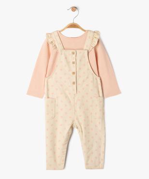 Ensemble 2 pièces salopette + tee-shirt manches longues bébé fille vue1 - GEMO