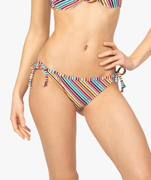 Bas de maillot de bain femme à nouer sur les hanches vue1 - GEMO (PLAGE) - GEMO