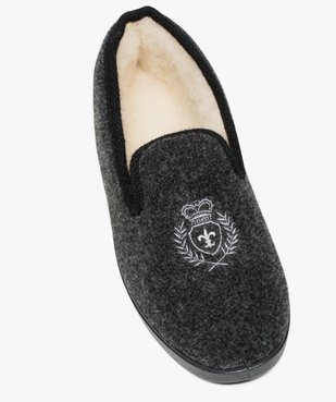 Chaussons homme forme charentaises brodés écusson vue5 - GEMO(HOMWR HOM) - GEMO